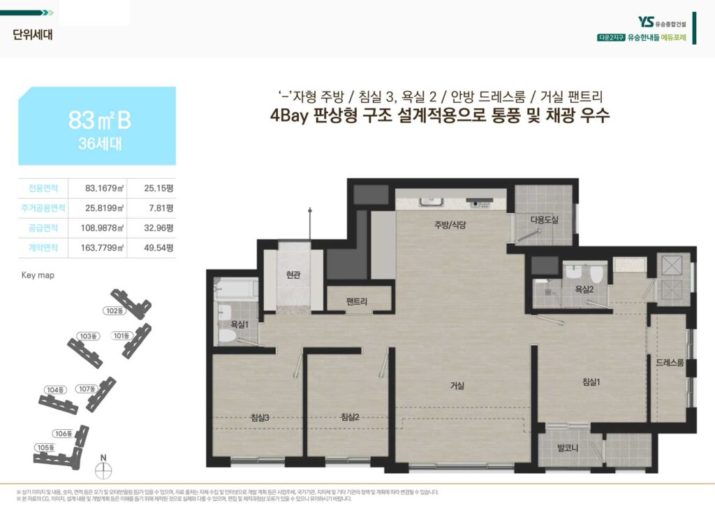 다운2지구 유승한내들 에듀포레 83B